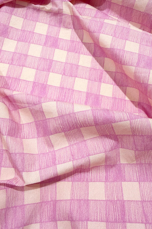 Studio Gingham | Lilac Blush | 100% Cotton Percale Fabric