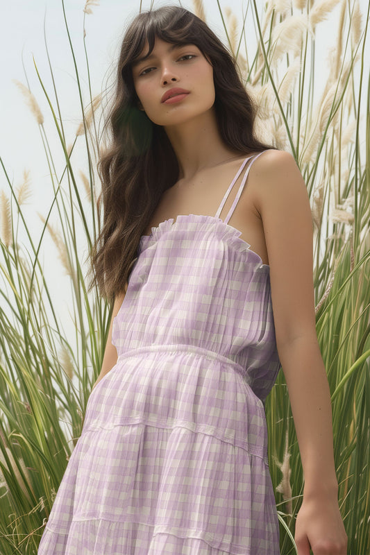 PRE-SALE Studio Gingham | Lilac Blush | 100% Cotton Percale Fabric