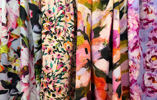 Colourful floral hanging fabric