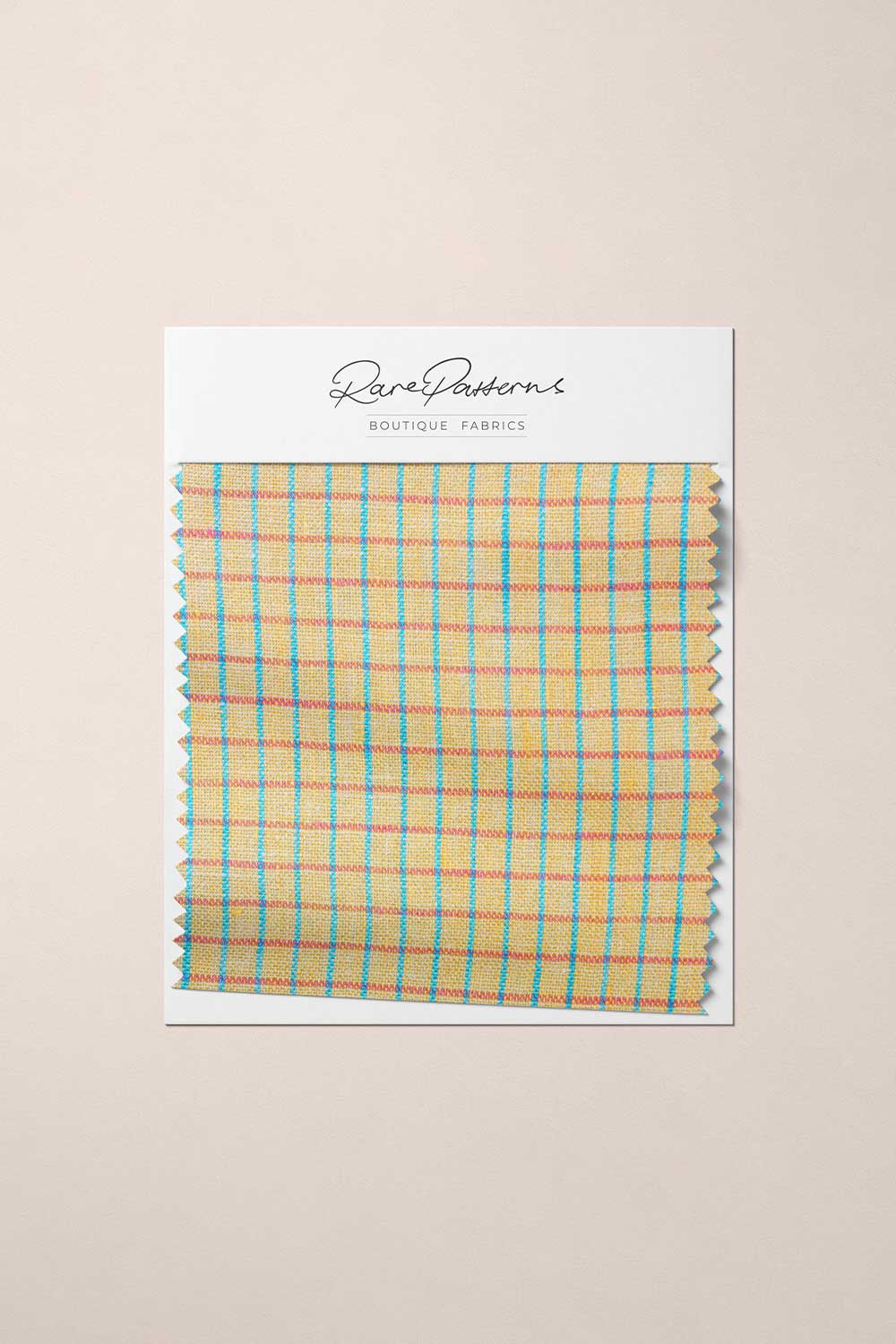 Heirloom Grid | Butter | 100% Linen fabric