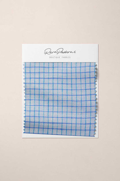 Heirloom Grid | Classic Blue | 100% Linen fabric