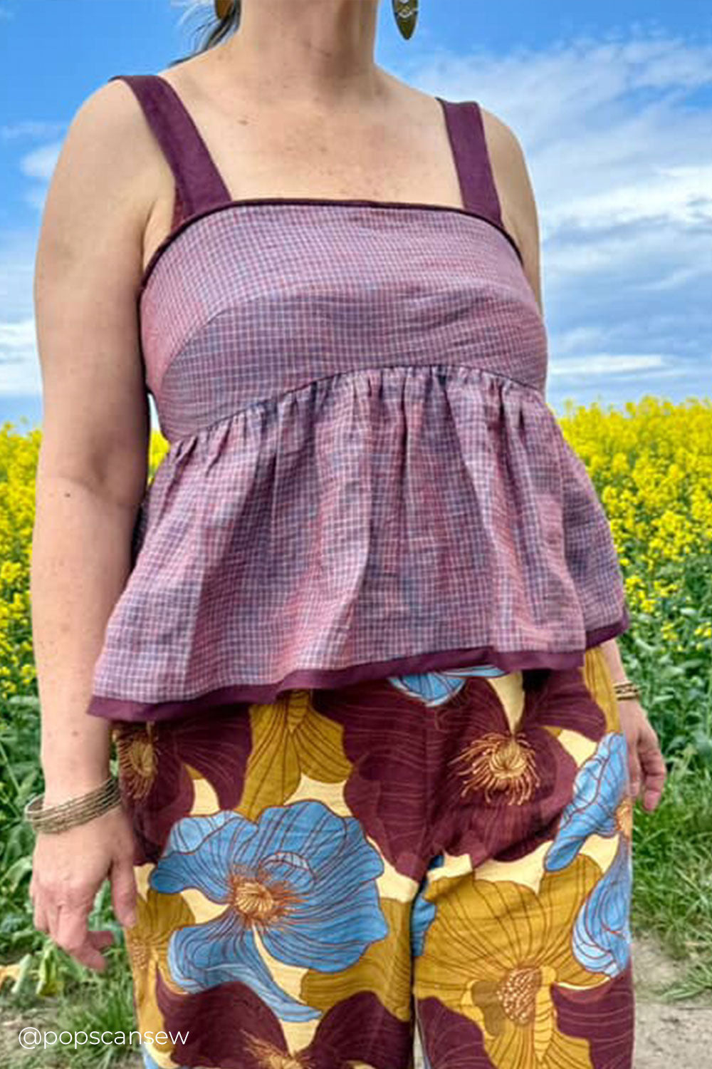 Heirloom Grid | Wine Shimmer | 100% Linen fabric