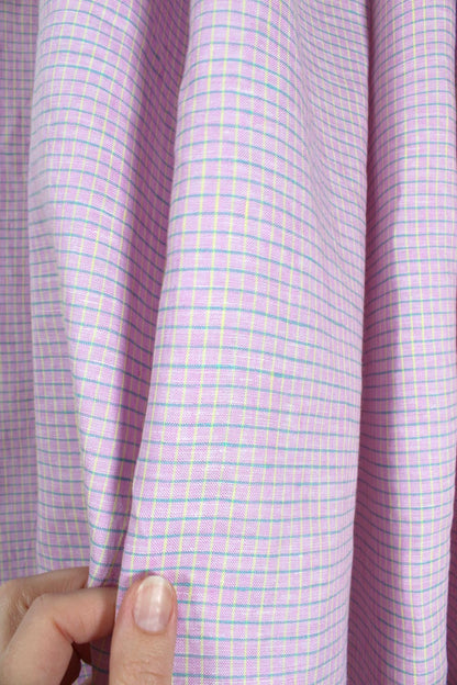 Heirloom Grid | Lilac Lemon | 100% Linen fabric