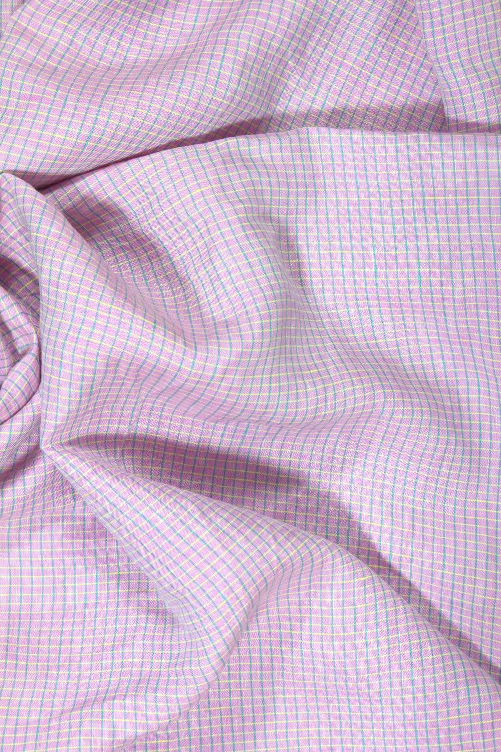 Heirloom Grid | Lilac Lemon | 100% Linen fabric