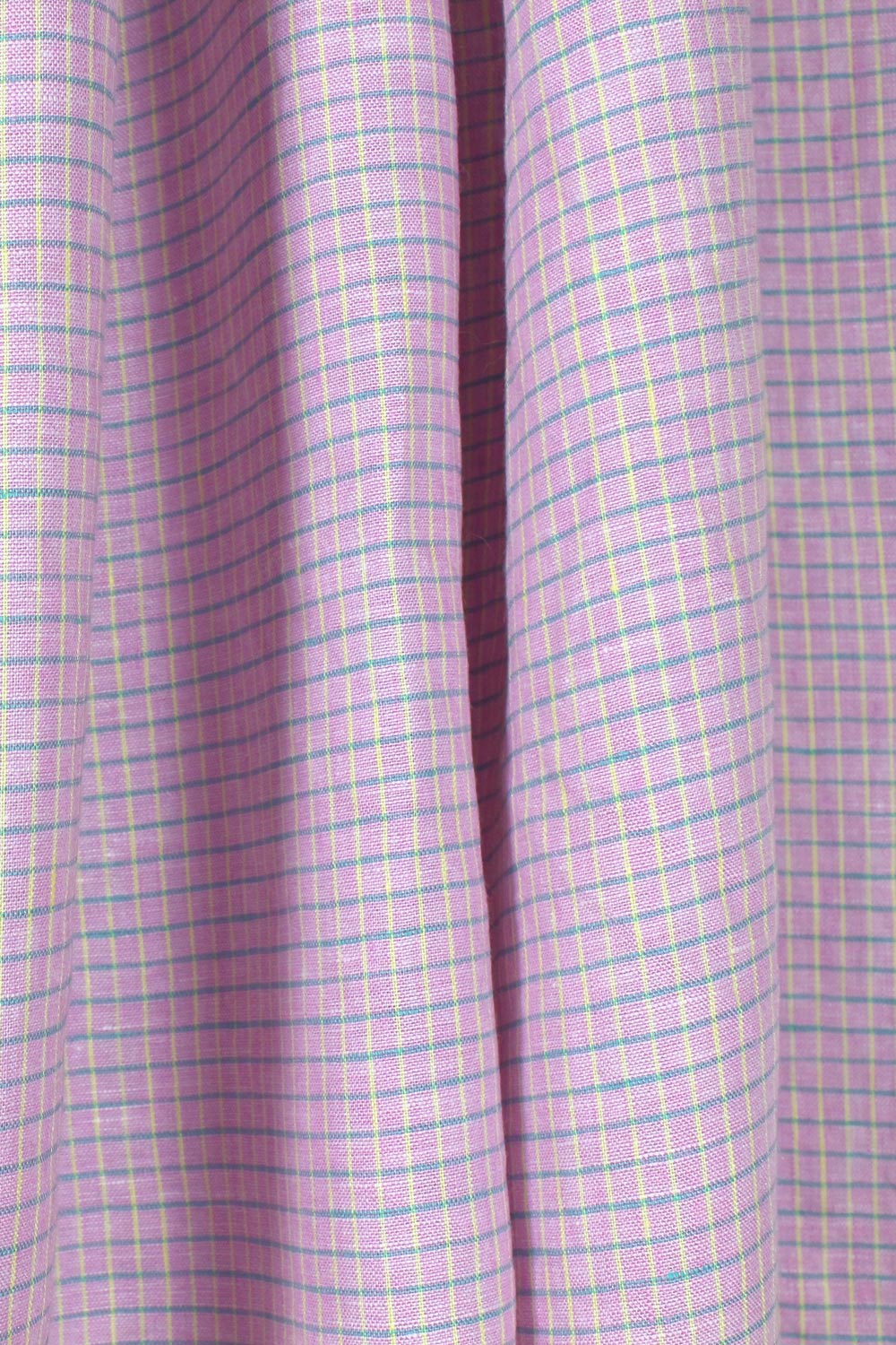 Heirloom Grid | Lilac Lemon | 100% Linen fabric