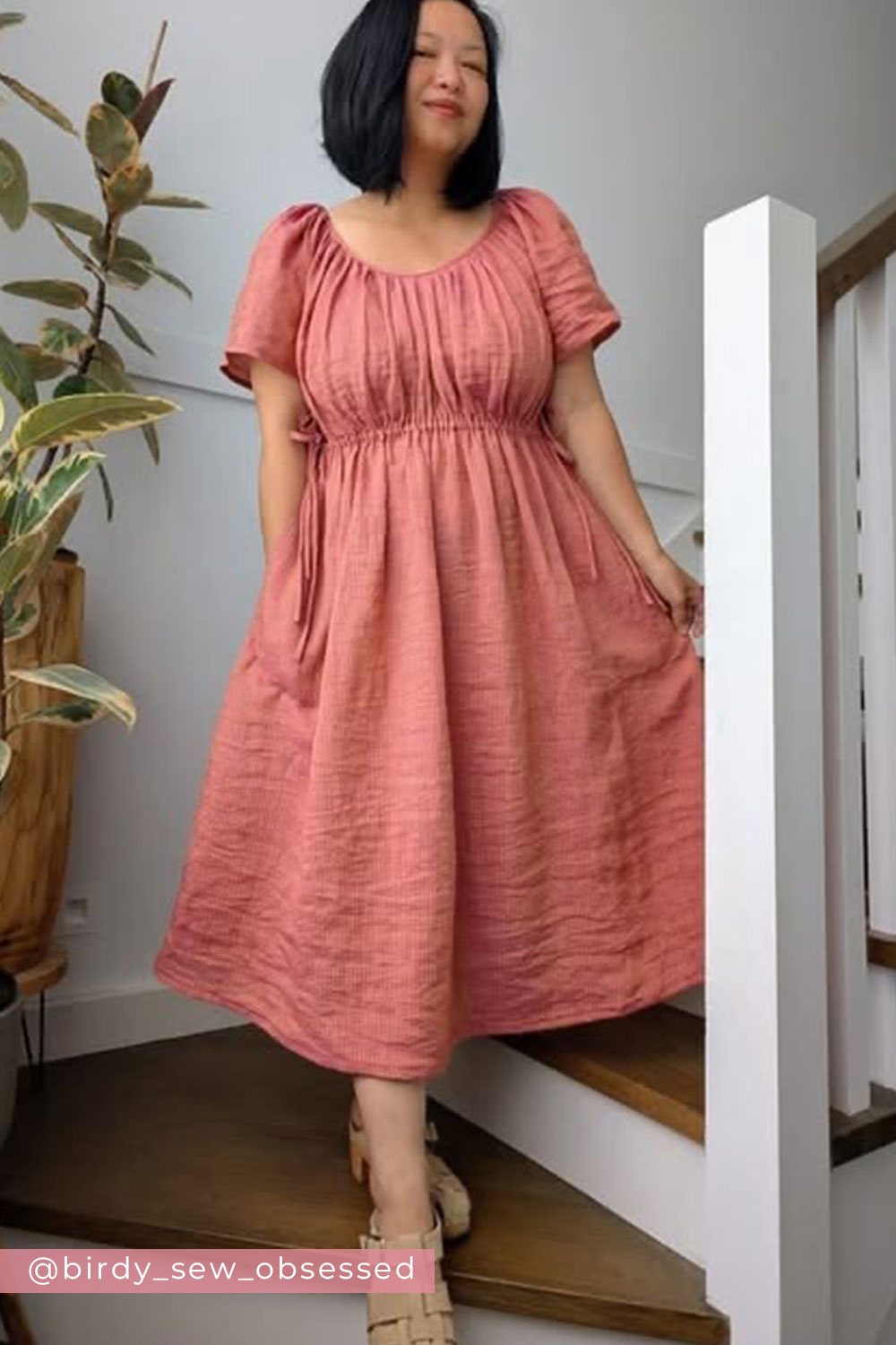 Heirloom Grid | Berry Shimmer | 100% Linen Fabric