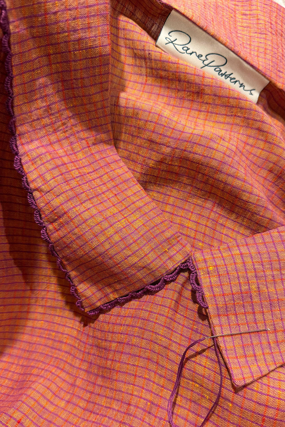 Heirloom Grid | Berry Shimmer | 100% Linen Fabric