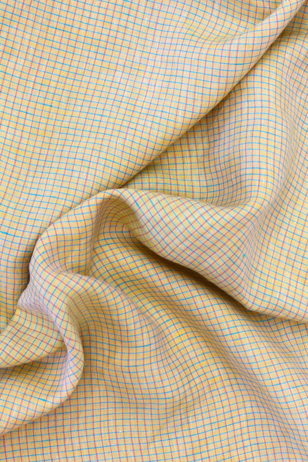 Heirloom Grid | Butter | 100% Linen fabric