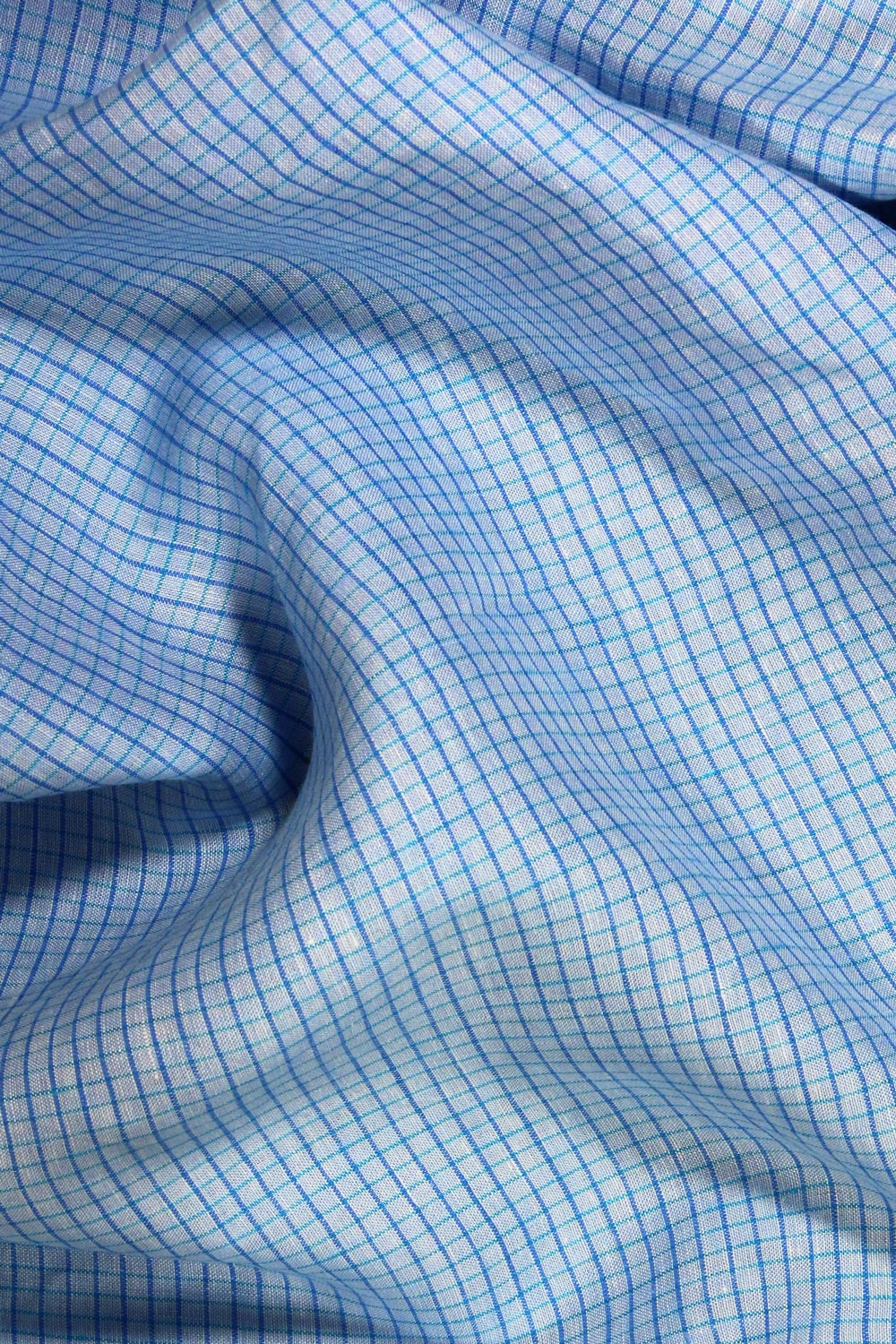 Heirloom Grid | Classic Blue | 100% Linen fabric