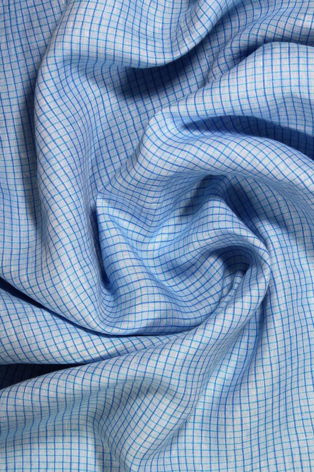 Heirloom Grid | Classic Blue | 100% Linen fabric