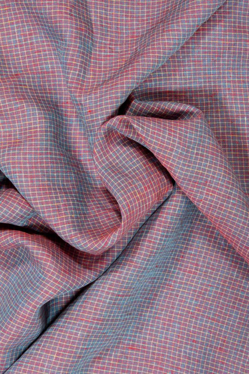 Heirloom Grid | Wine Shimmer | 100% Linen fabric