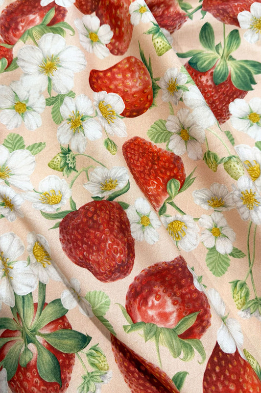 PRE-SALE Strawberry Fields | Sherbet | 100% Cotton Percale Fabric