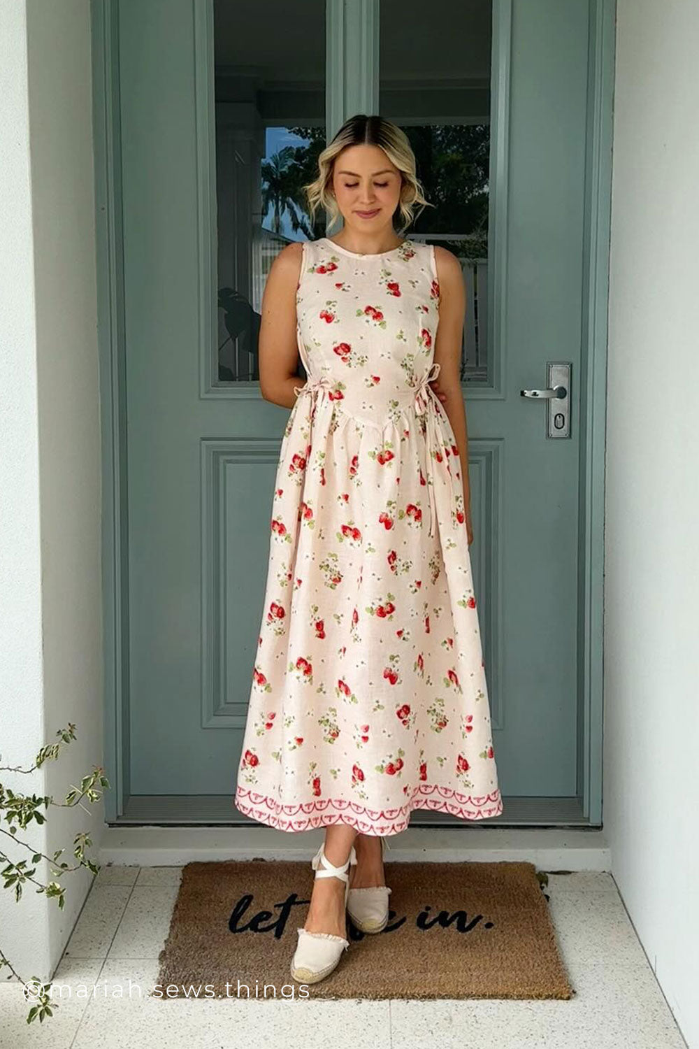 Strawberry Picnic | Pink Buttercream | 100% Linen fabric