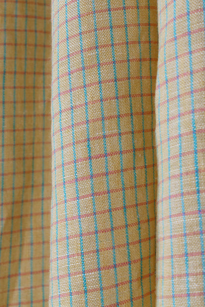 Heirloom Grid | Butter | 100% Linen fabric