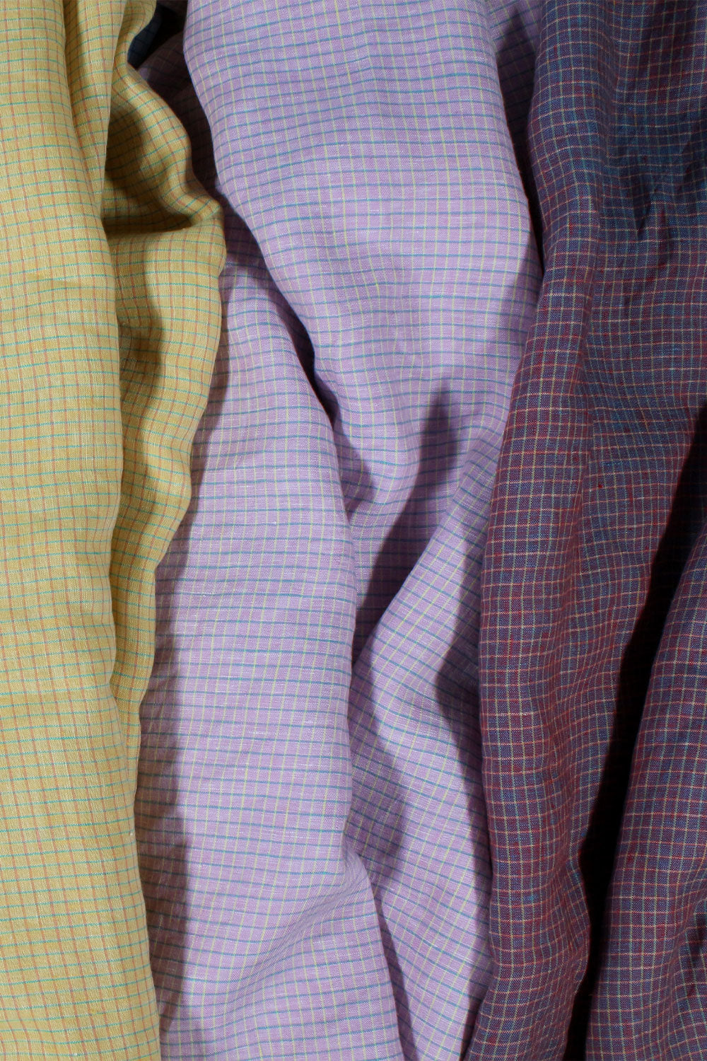 Heirloom Grid | Lilac Lemon | 100% Linen fabric