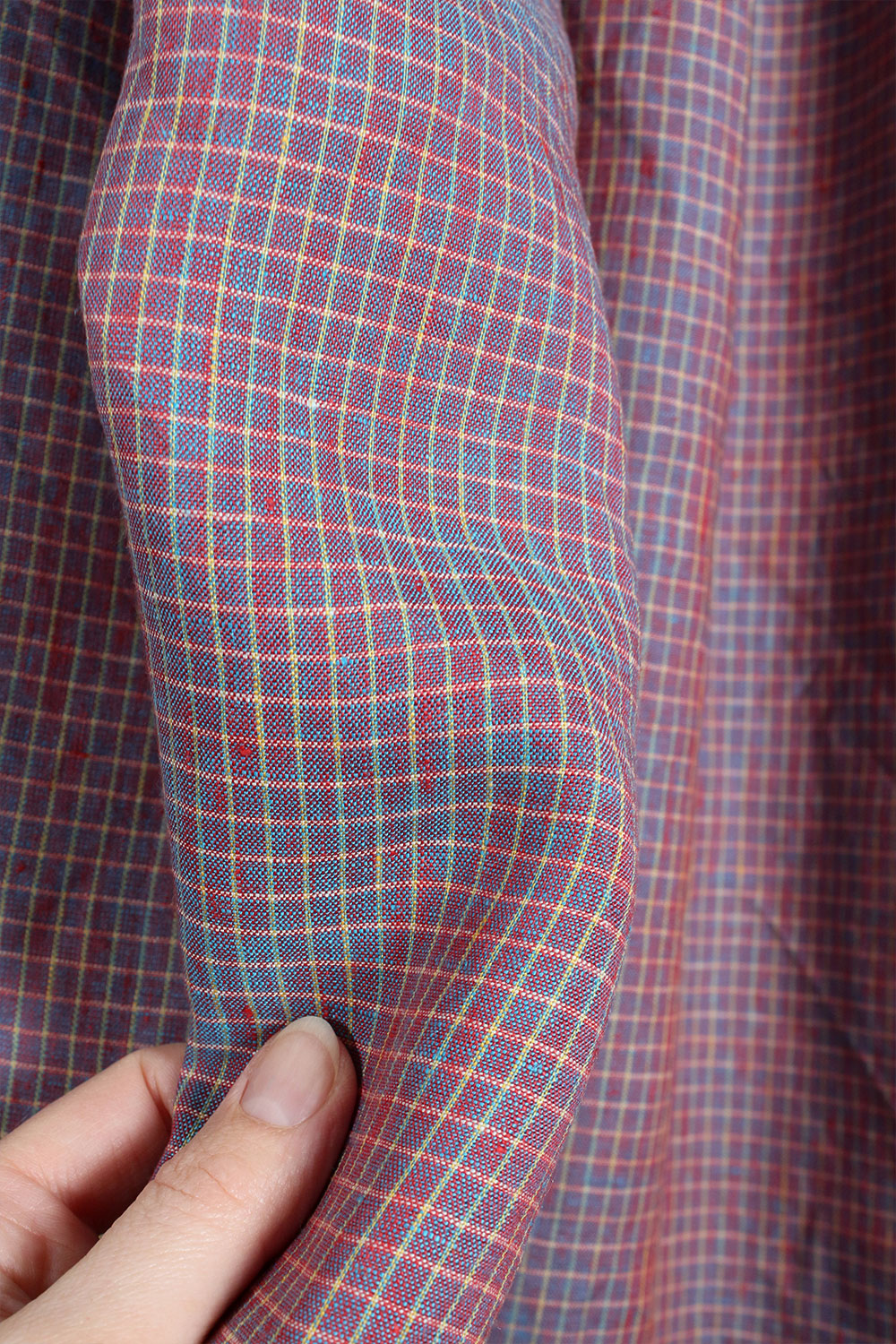 Heirloom Grid | Wine Shimmer | 100% Linen fabric