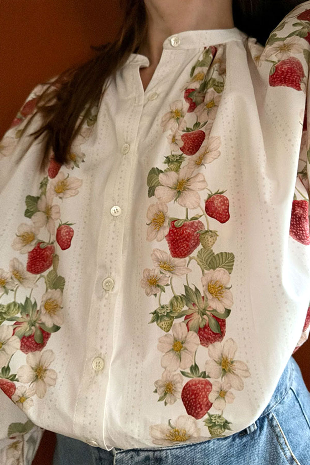 Studio Seconds | Vintage Berries | White | 100% Cotton Percale Fabric