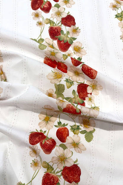 Studio Seconds | Vintage Berries | White | 100% Cotton Percale Fabric