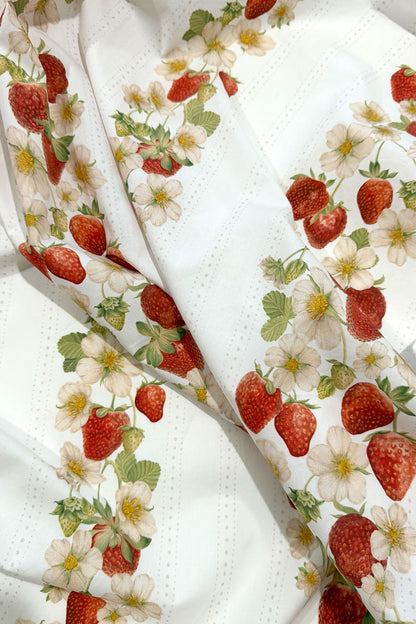 Studio Seconds | Vintage Berries | White | 100% Cotton Percale Fabric