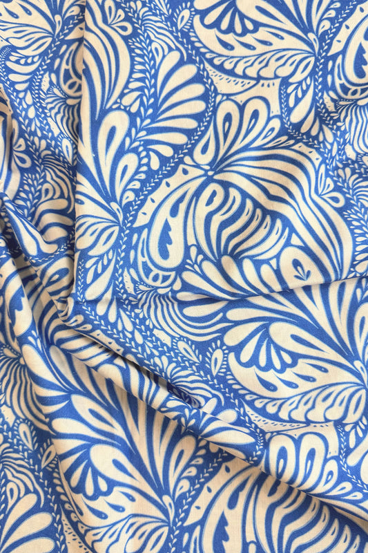 REMNANT 1M | Mira Riviera Blue | Quilting Cotton